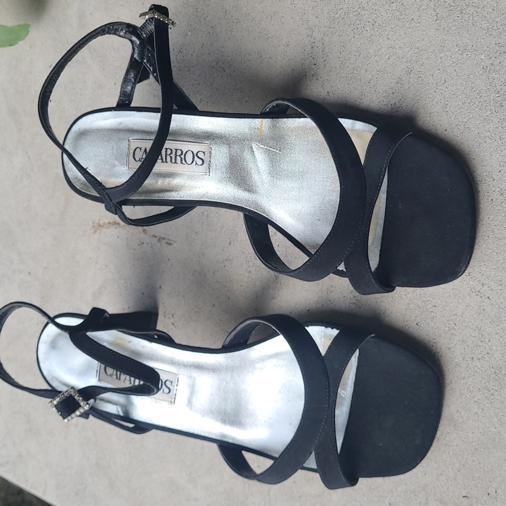 Black high heel sandals